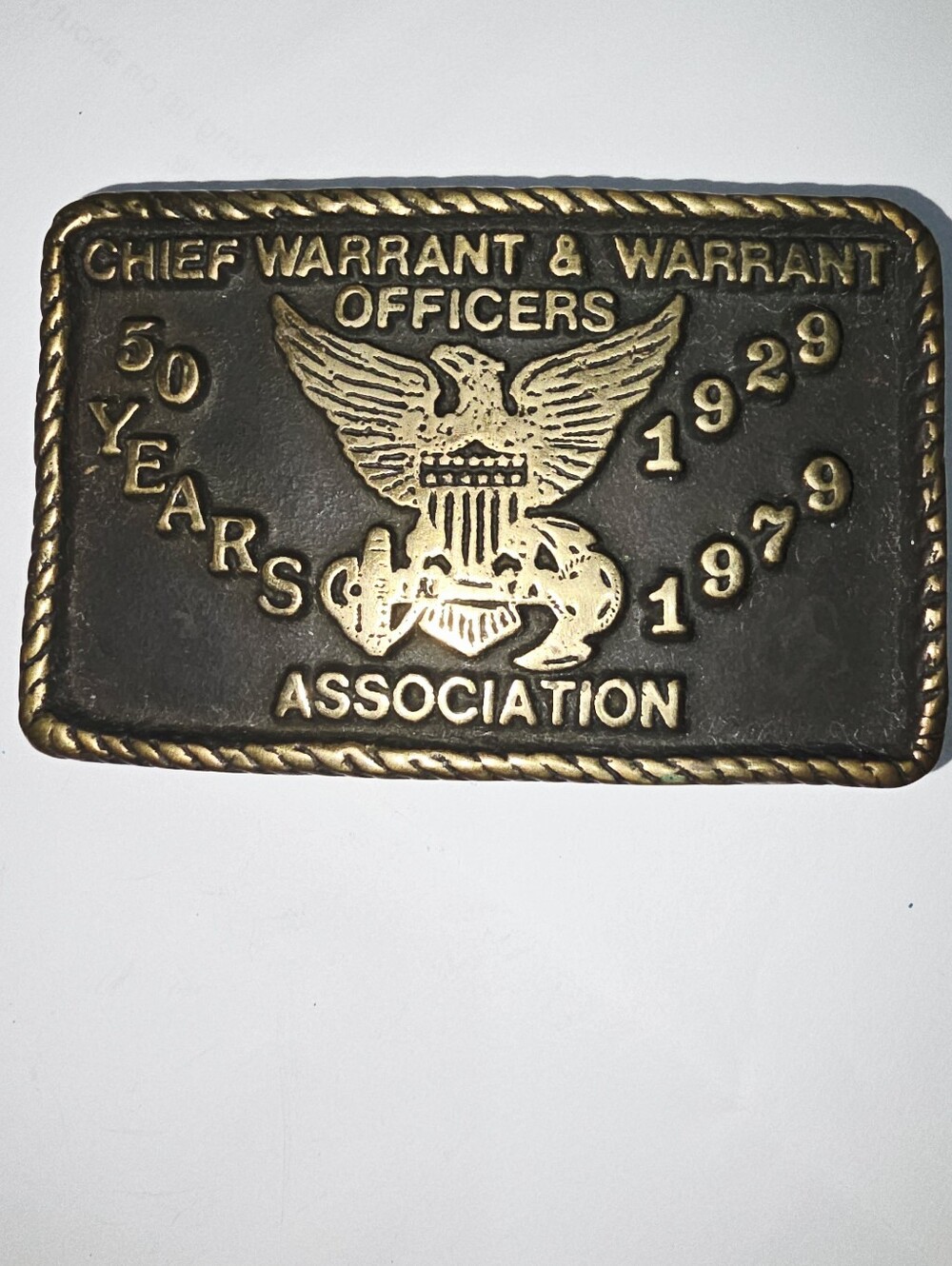 Gold and Black Chief Warrant Officers Association Belt Buckle